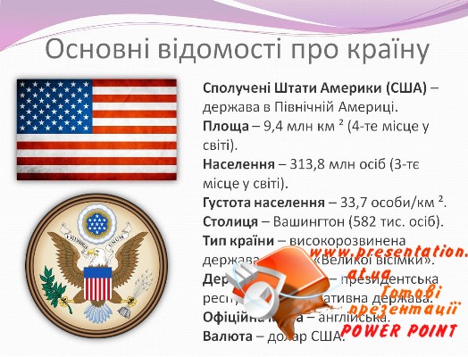 Проект на тему сша